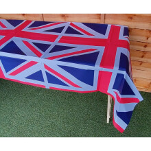 Union Jack Table Cover 160x109cm - Disposable British Flag Tablecloth for Coronation, Jubilee, World Cup Parties - Eco-Friendly & Recyclable