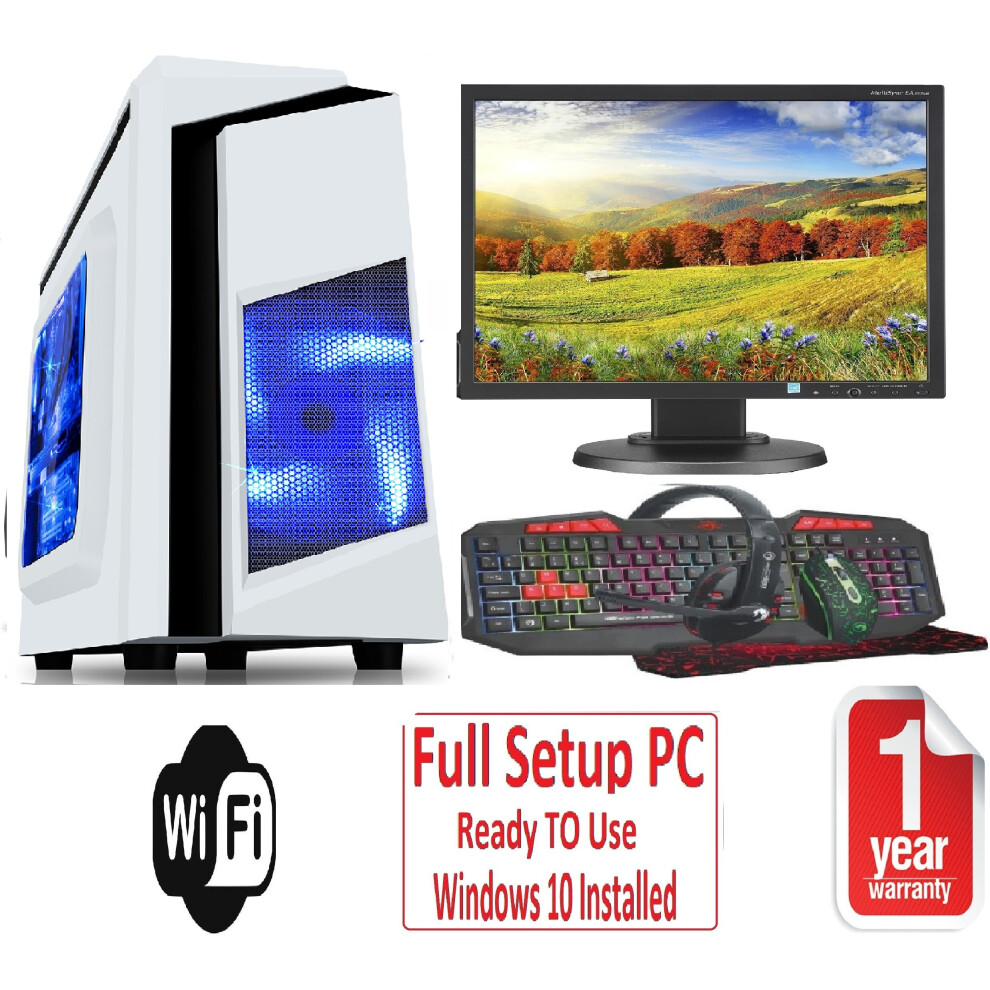 Fast Gaming Pc Bundle - I5 16Gb Ram 1Tb Gt710 2Gb - Wifi - Warranty - F3 White 5060967320318