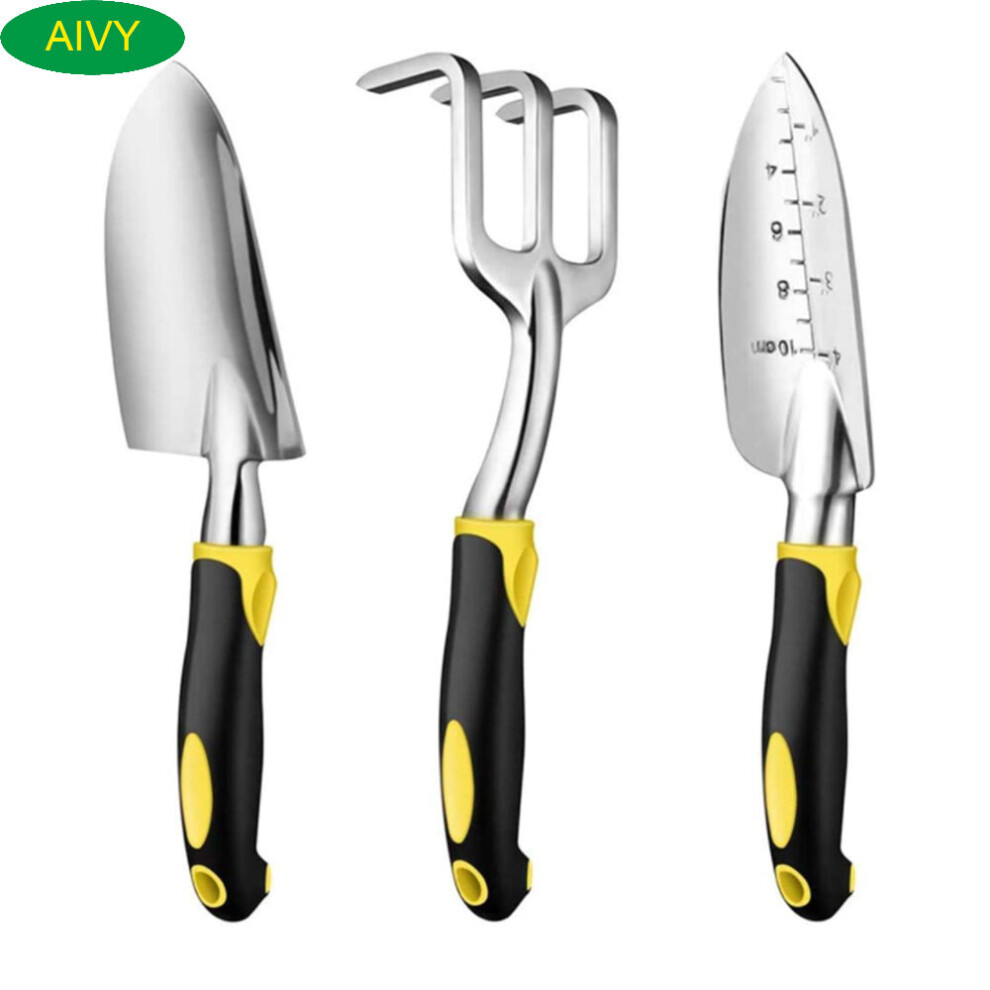 AIVY Garden Tool Set -3 Piece Aluminum Gardening Hand Tools - Including Garden Trowel - Hand S