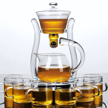 Heat-Resistant Glass Tea Set Magnetic Water Diversion Rotating Cover Bowl Semi-Automatic Tea Ma