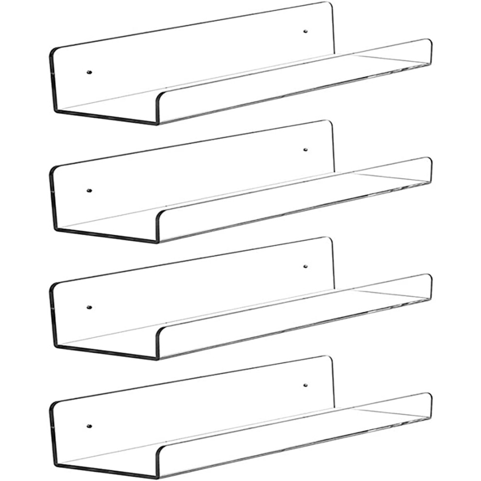 Acrylic Floating Shelves Display Ledge Wall Mounted Storage Shelf For Home Or Office Bookshelf 729601624650