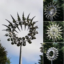 Unique and Magical Metal Windmill Outdoor Rotating Metal Wind Chime