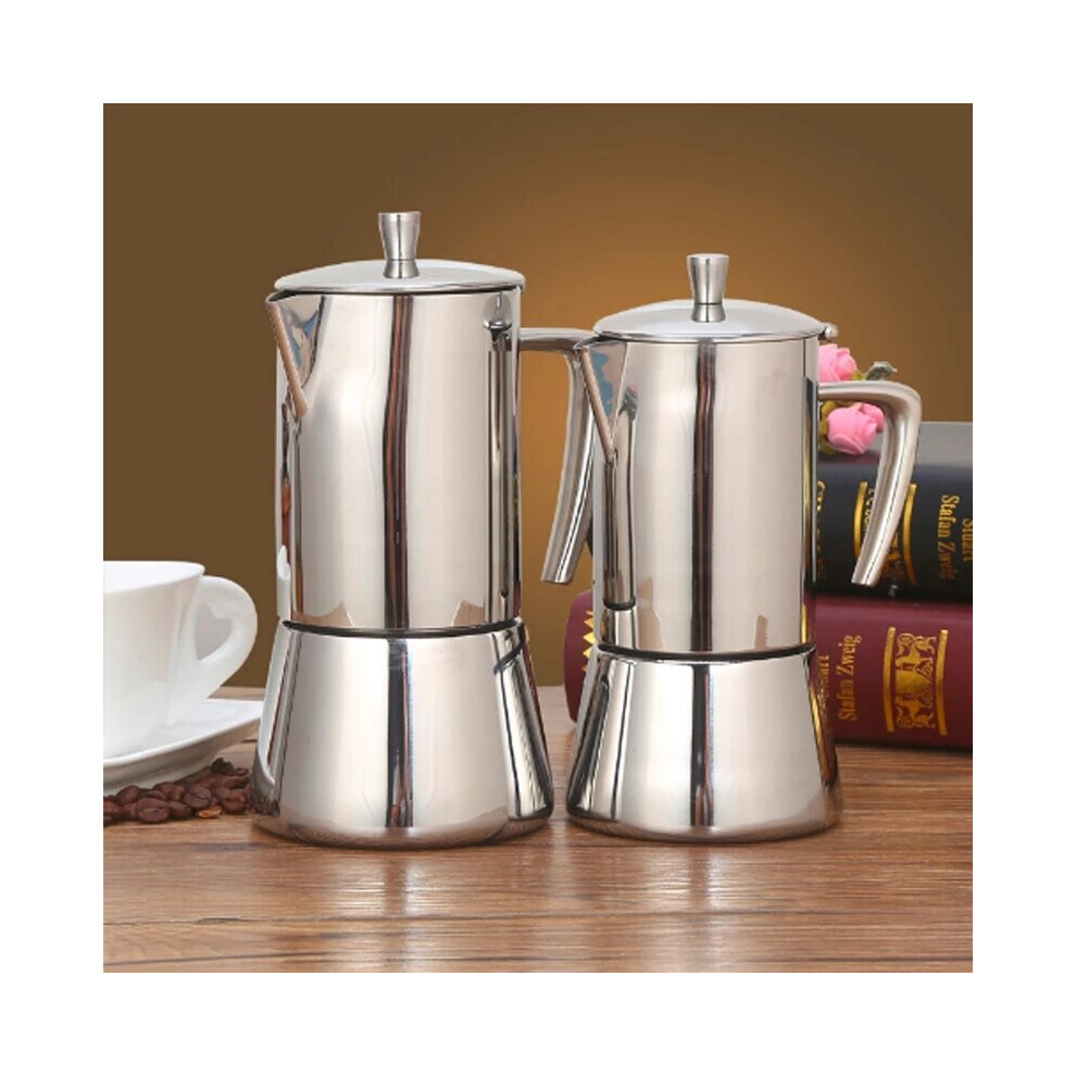 Moka Pots 200ML/300ML Coffee Pot 304 Stainless Steel Coffee Maker Kitchen Coffee Percolator Dri