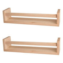 2Pcs Bookshelf,Natural Wood Floating Wall Bookshelf for Kids,Nursery Shelves for Wall,Bathroom