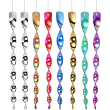 8PCS Spiral Shape Wind Spinner Reflective Deterrent Bird Deterrent Rods Hanging Wind Catcher Ro