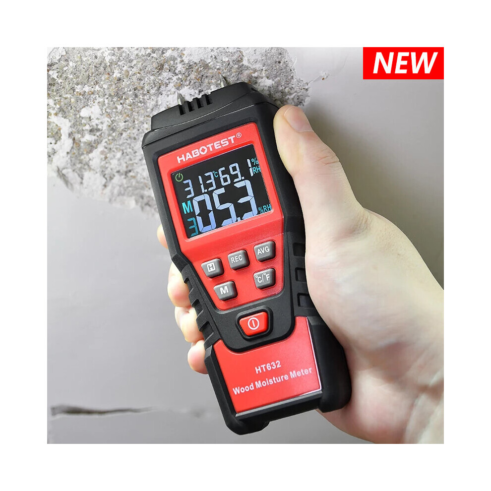 Habotest 0-99.9% Digital Wood Moisture Meter Wood Humidity Tester Hygrometer Timber Damp Paper 729601704529