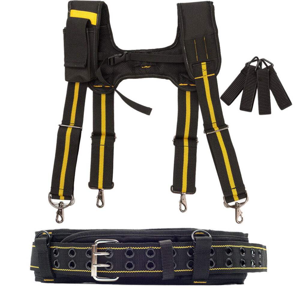 Heavy Work Tool Belt Suspenders Nail Pocket Set Adjustable Lumbar Support Multi Function Toolin 729601706462