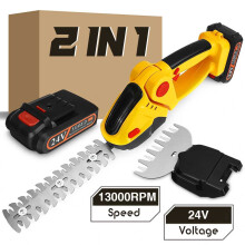 2 in 1 Cordless Electric Hedge Trimmer 24V 13000rpm Household Lawn Mower Rechargeable Weeding S