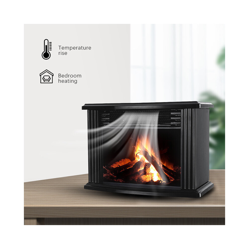 1000W Electric Fireplace Heater With Remote Control Tabletop Warmer Flame Heater Winter Heating