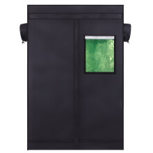 48"x 24"x 72" Dismountable Hydroponic Grow Tent with Observation Window and Floor Tray for Indo