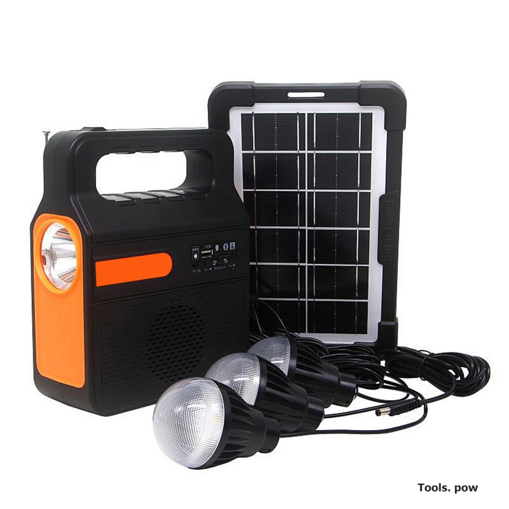 12V Usb Solar Power Panel Solar Charger + Led Bulbs Home System Generator Kit Indoor/Outdoor Li 729601707056
