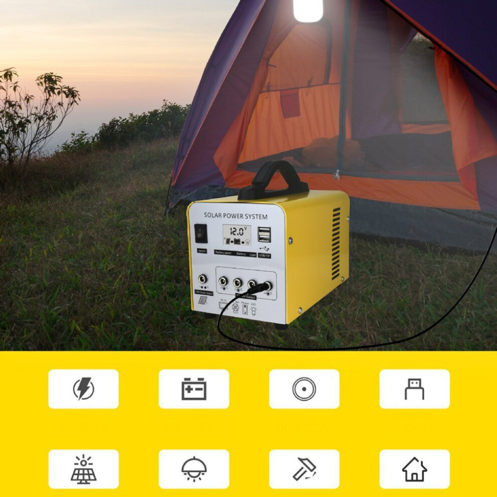 12V Usb Solar Power Panel Solar Charger With Led Bulbs Home System Generator Kit Indoor/Outdoor 729601707995