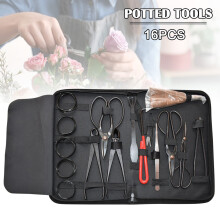 16pcs Garden Bonsai Tools Set Carbon Steel Kit Cutter Scissors With Nylon Case  Ferramentas Man