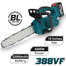 5000W 10 Inch Brushless Electric Saw Cordless Chainsaw With 0/1/2PC Li-ion Battery Woodworking