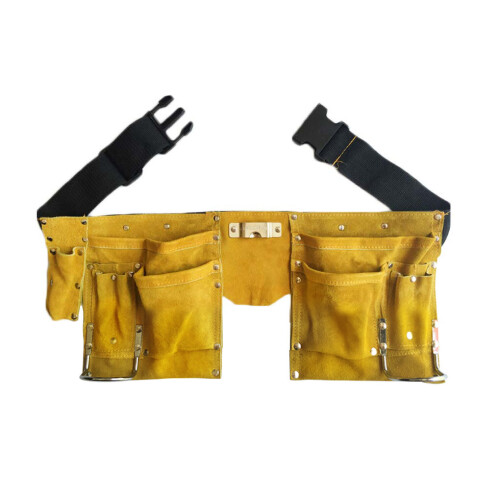 Leather Tool Belt Quick Release Buckle Carpenter Construction Work Apron Tool Storage Pouch Bel 2