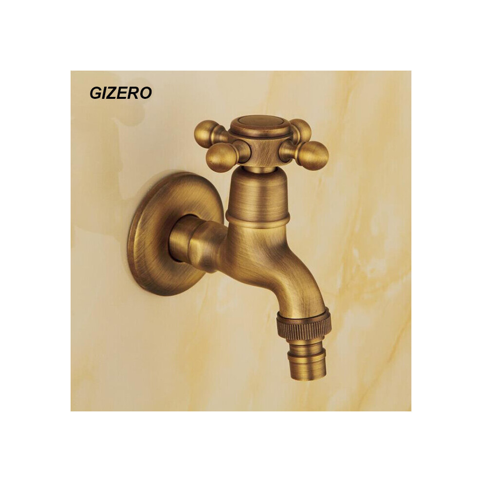 Antique Laundry Faucet Solid Brass Washing Machine Taps Cold Water Tap Bibcocks Copper Brass Ga 729601639579