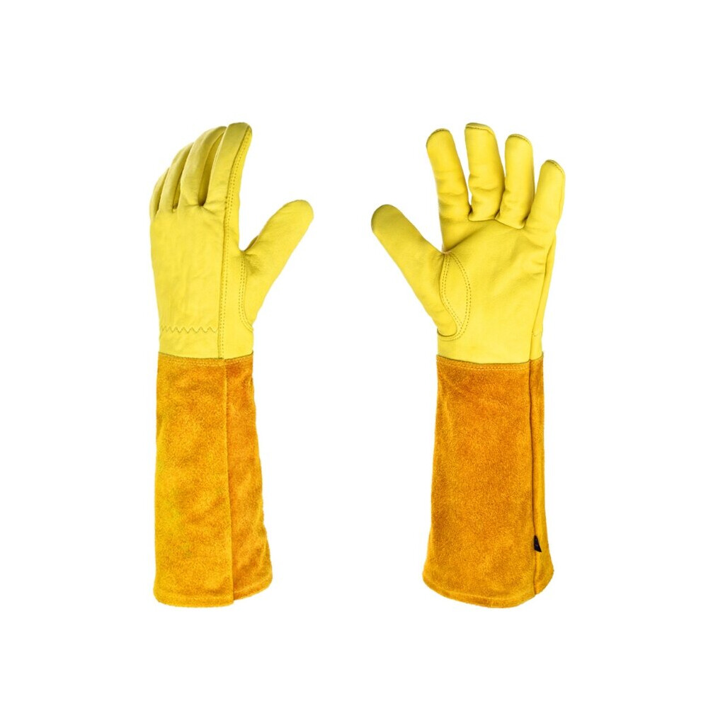 2021 New Long Sleeve Leather Gardening Gloves Puncture resistant Breathable Leather  Gauntlet R