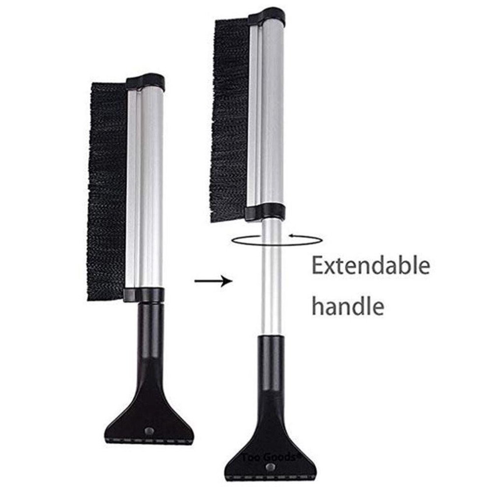 Winter Car Shovel 2-in-1 Car Windshield Roof Ice Scraper Extendable Remover Brush Auto Cleaning