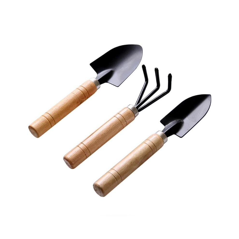 3pcs Mini Garden Shovel Rake Spade Erramientas Bonsai Tools Set Wooden Handle For Flowers Potte-image-OPC-P95DM8K-NEW