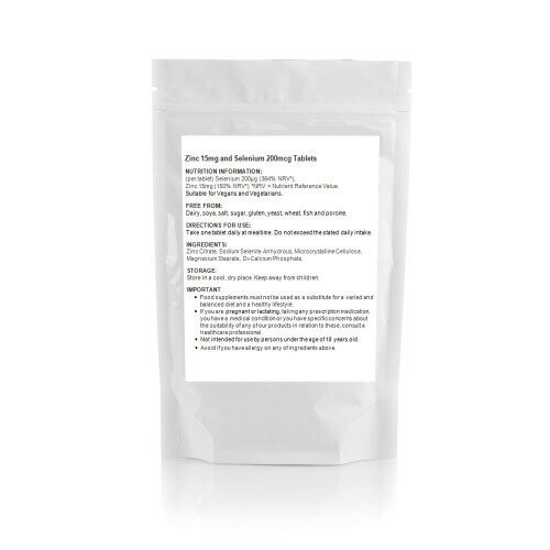 Essential Zinc 15mg and Selenium 200mcg (100 Tablets) Nails, Thyroid 1
