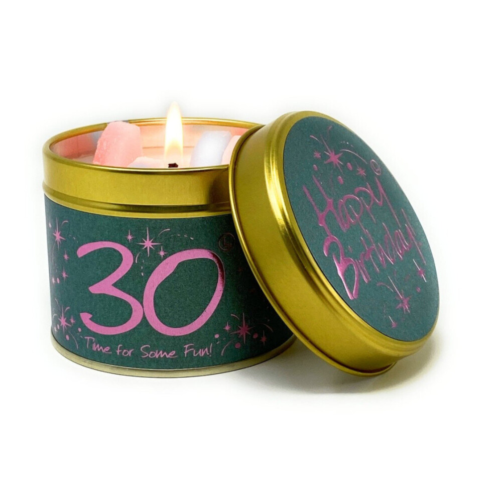 Lily Flame Happy Birthday 30 Tin Candle