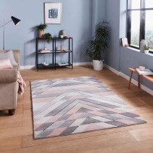 (80 x 150 cm) Pink Rose Grey Multicolour Geometric Rugs Small Big XL Large Living Room Rug Carpet Pastel
