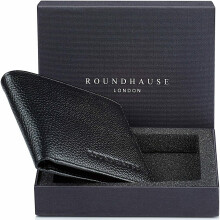 Slim Real Leather Mens RFID Blocking Wallet Credit Card Holder (Black)