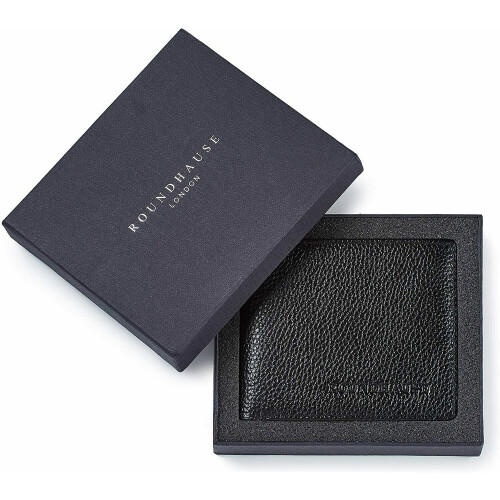 Slim Real Leather Mens RFID Blocking Wallet Credit Card Holder (Black) 2