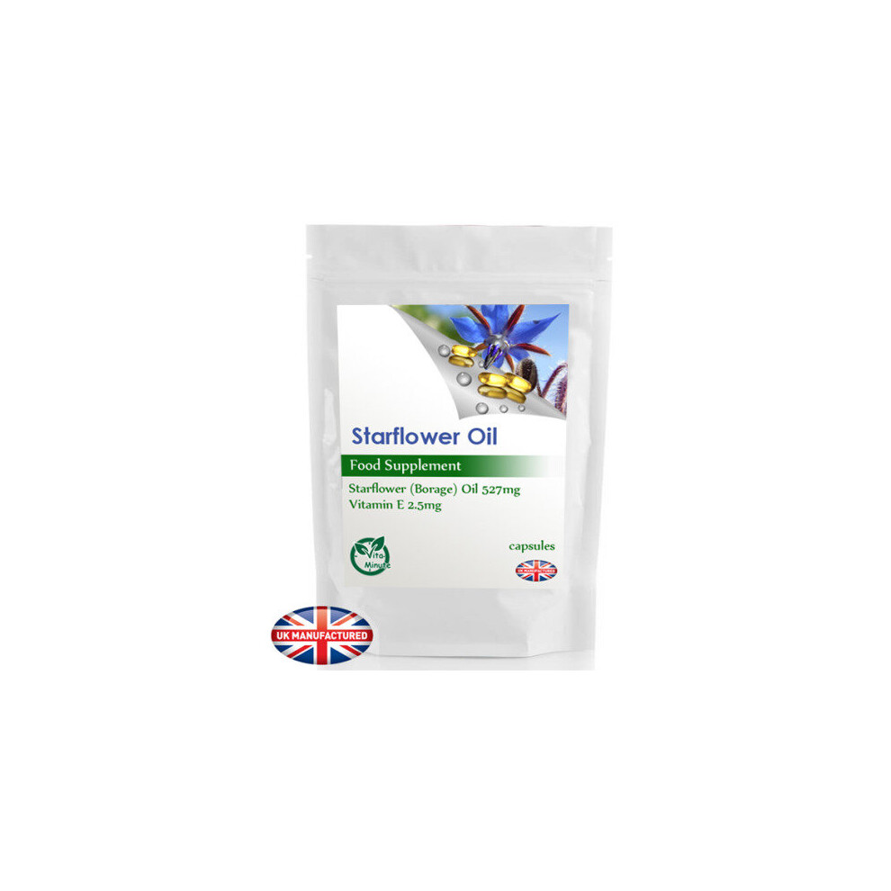 Starflower Oil Borage - 60 Softgel Capsules, High GLA, Made in UK