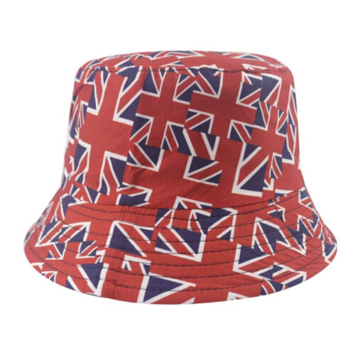 Unisex Union Jack Reversible Bucket Hat Queen's Platinum Jubilee Sun Cap