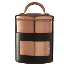 Prescott 700ml Charcoal Metal Sugar Storage Jar Airtight Tin Container Lid