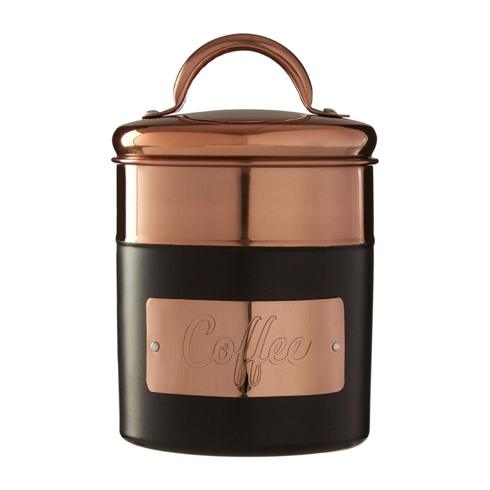 Prescott 700ml Charcoal Metal Coffee Storage Jar Airtight Tin Container Lid