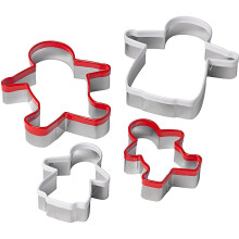 Christmas Cookie Biscuit Cutter Gingerbread Man Family Xmas Kitchen Utensil 4pcs