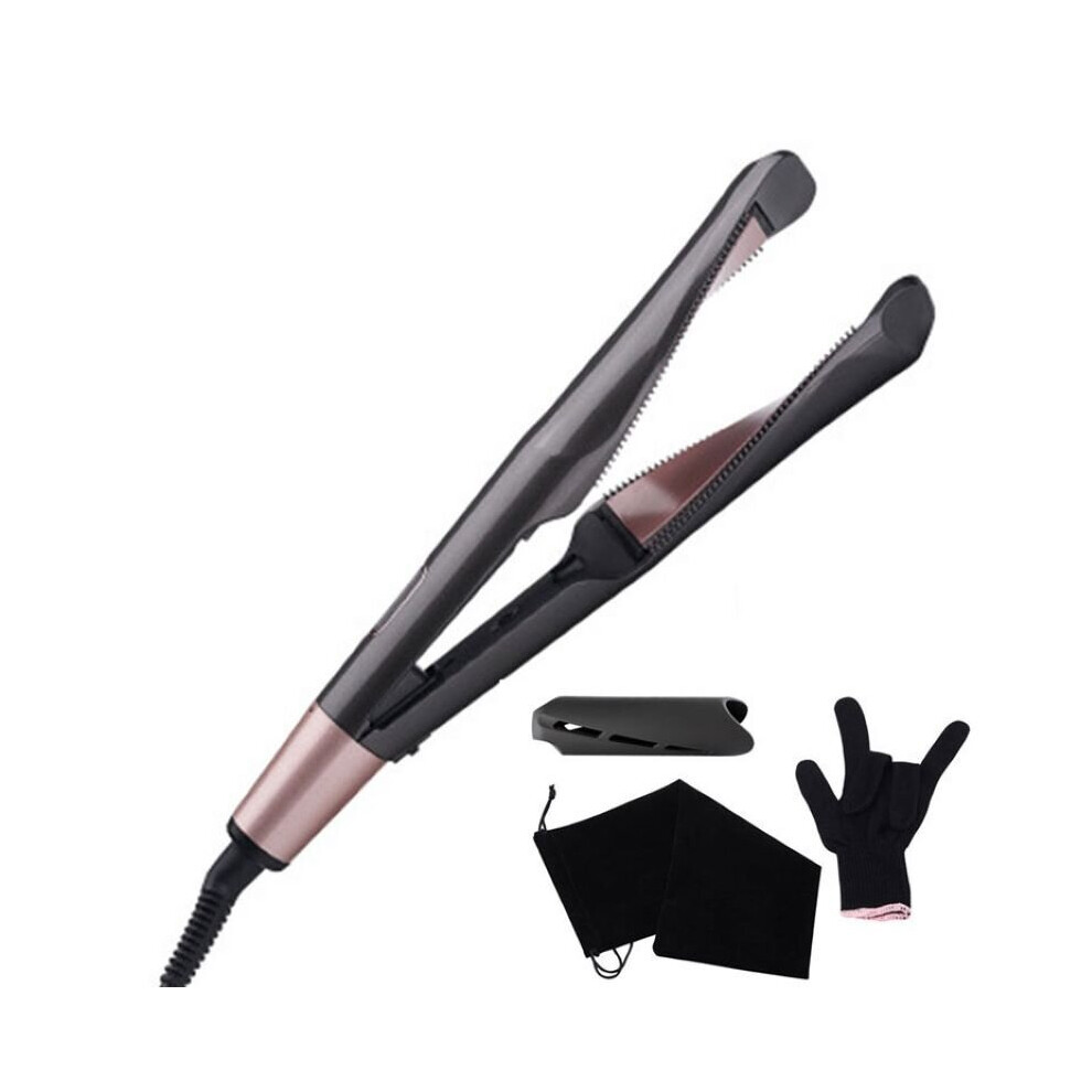 Hair Curler & Straightener 2 in 1, Spiral Wave Curling Iron, Professional Hair Straighteners