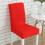 (Red) Solid Color Chair Cover Spandex Stretch Elastic Slipcovers Kitchen Dining Room 1