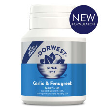(100 Tablets) DORWEST HERBS GARLIC & FENUGREEK TABLETS for Dogs & Cats