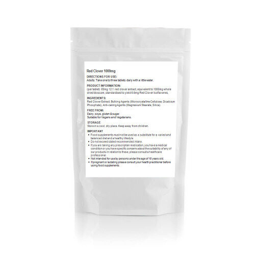 Red Clover High Strength 1000mg - 120 Tablets, Hot Flushes, Menopause 1
