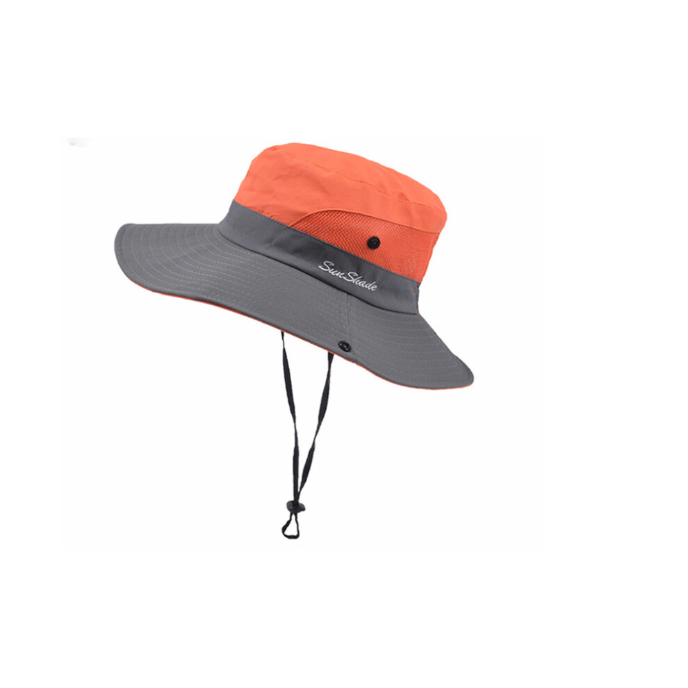 (Orange & Grey, Adult's) Colourful Summer Hat