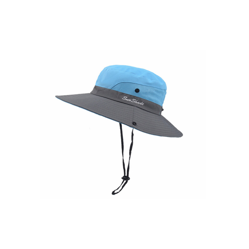 (Blue & Grey, Adult's) Colourful Summer Hat