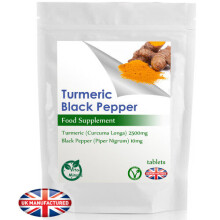 Turmeric 2500mg Black Pepper 10mg Extract (60 Tablets) 95% Curcumin