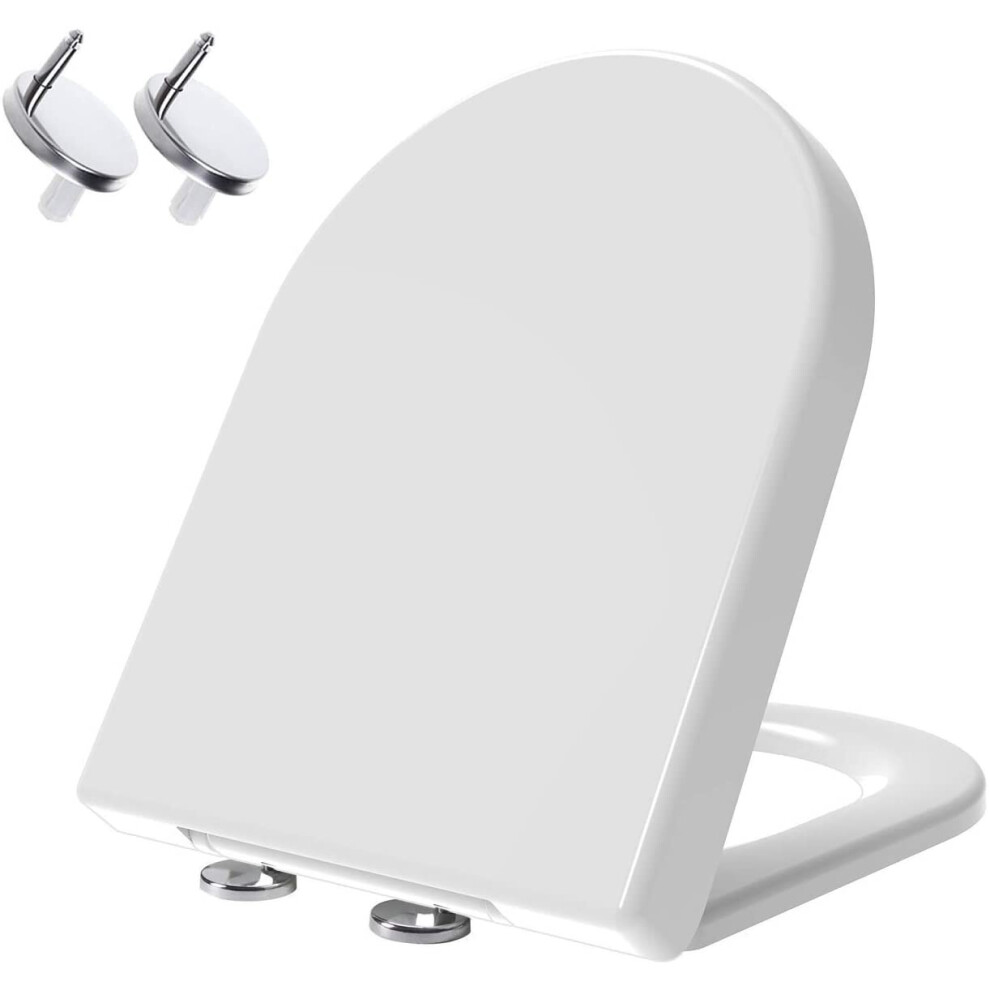 D Shape Toilet Seat Soft Close Toilet Seat with Quick Release Top Fix 360 Adjustable Hinges