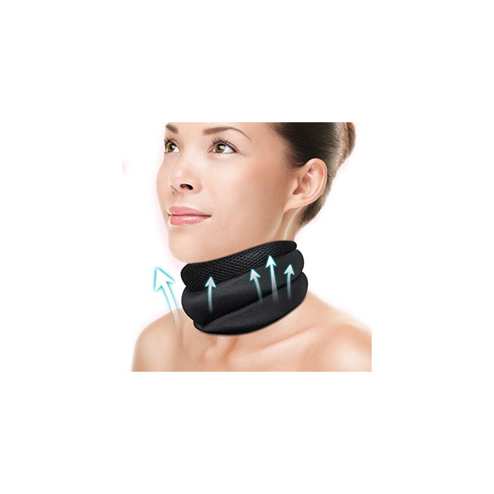 Trilink Neck Support Brace For Relieving Neck Pain & Pressure, Soft Foam Cervical Collar That Stabilizes Vertebrae - Suitable For Traveling, Sleeping And