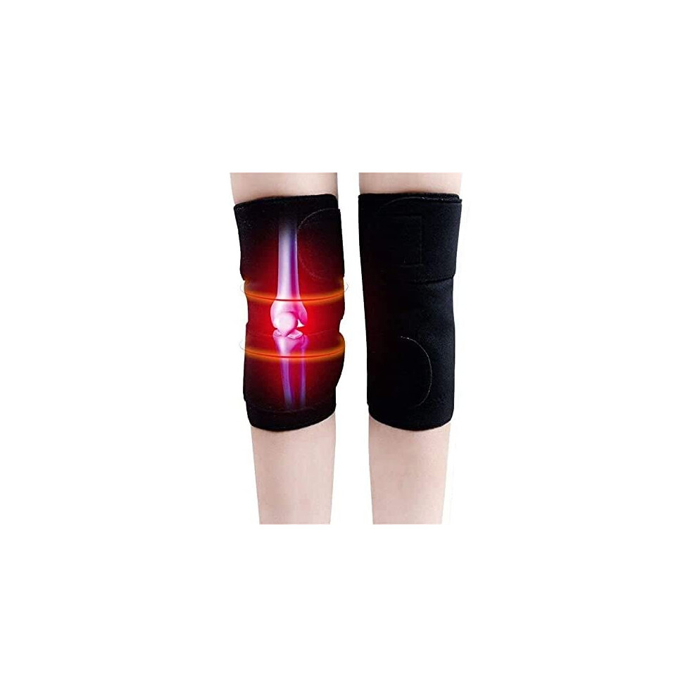 1 Pair Black Self Heating Knee Pad Tourmaline Magnetic Therapy Knee Pads Support Protector Can Adjustable Use For Arthritis Pain Health Care
