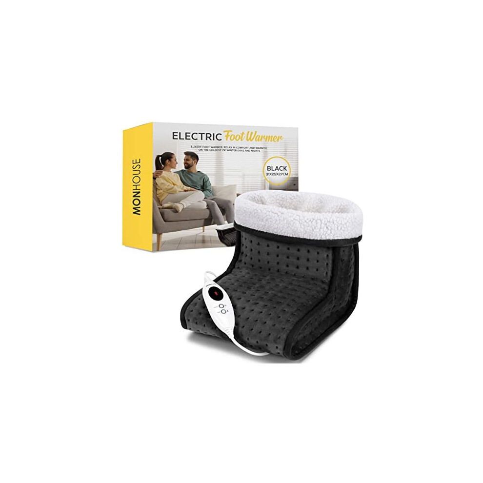 Monhouse Electric Foot Warmer - Cold Feet Warmers For Home Use And Office Under Table Desk - Soft And Breathable Heating Pad - Relaxing Comfort H