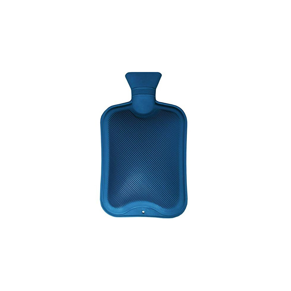 Rebound Red/Grey/Cream Hot Water Bottles | Natural Rubber Large Hot Water Bottle 2L | Blue Hot Water Bag For Pain Relief Secure & Leakproof (2 Litre Blue