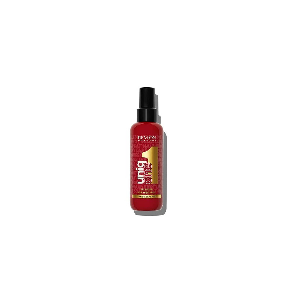 Revlon UniqONE Professional Vegan Leave In Conditioner & Hair Treatment for Shine & Frizz Control (150ml) Celebration Edition, All Hair Types