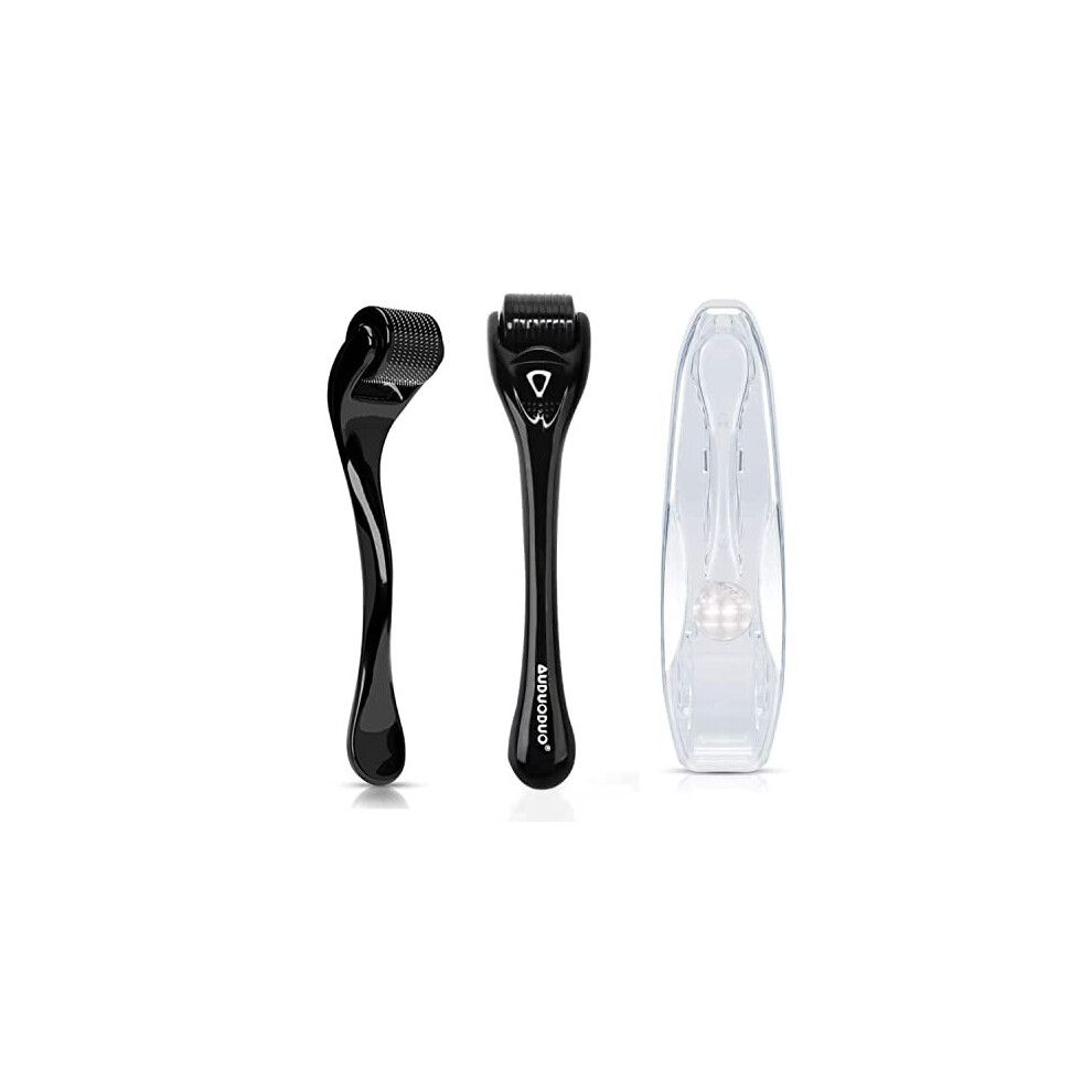 Auduoduo Silver Beard Derma Roller 0.5Mm For Beard And Hair Growth With Real Needles For Hair Growth Roller For Man