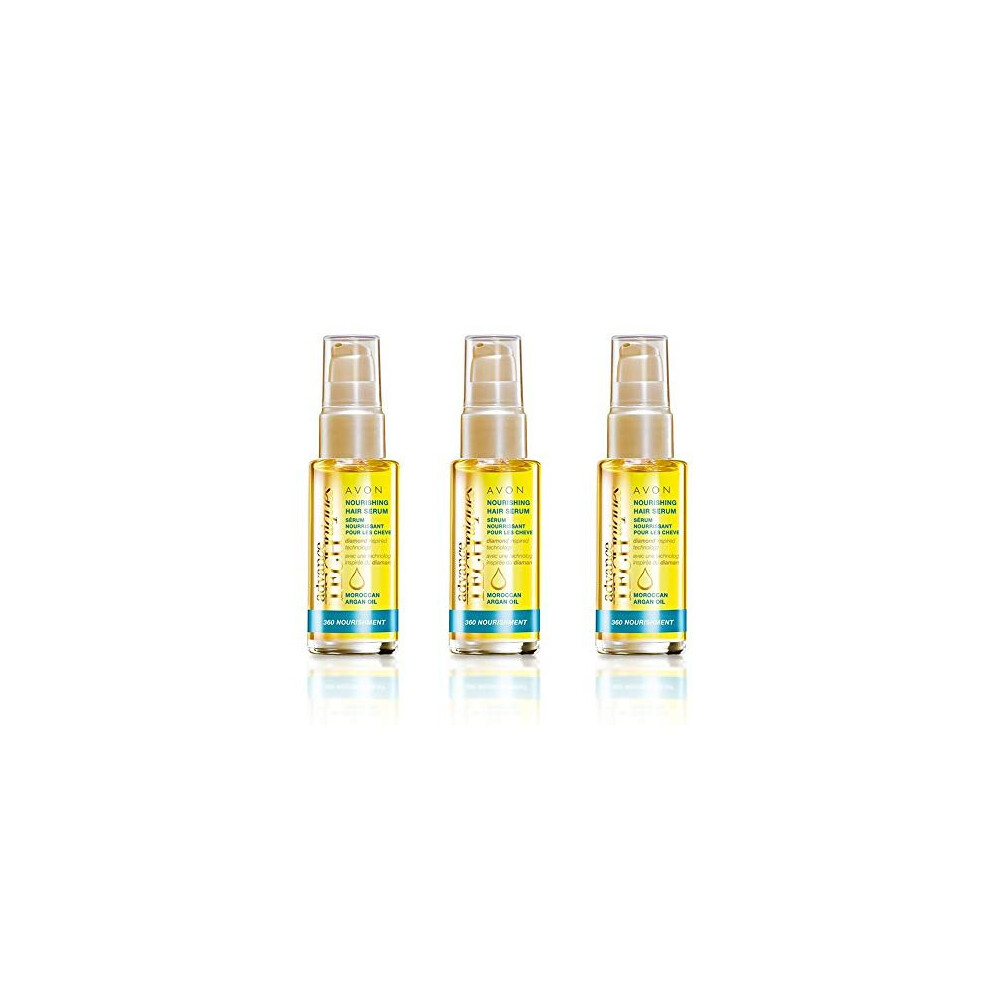 3 x Avon Advance Techniques 360 Nourishment Moroccan Argan Oil Leave-In Treatment