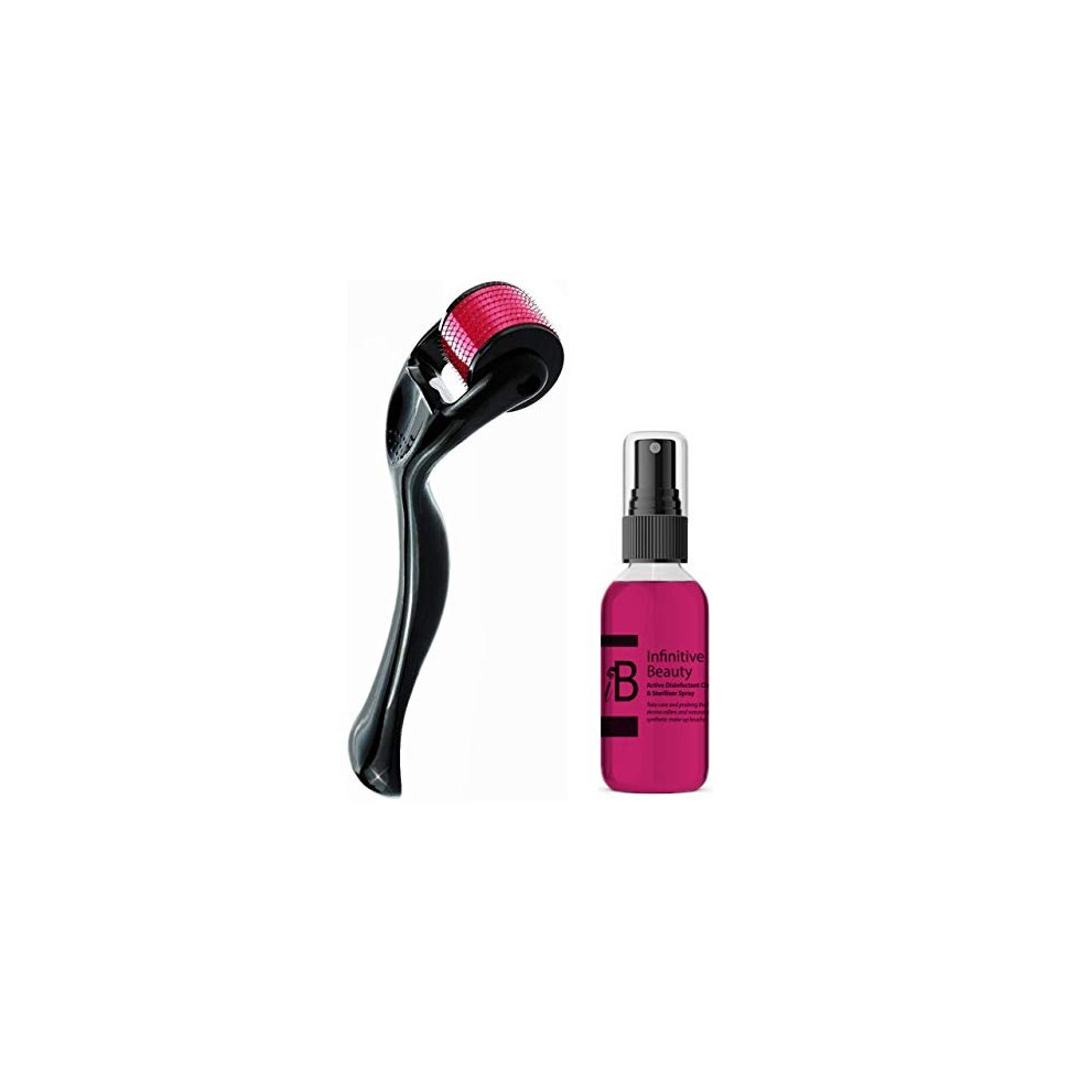Infinitive Beauty Derma Roller Kit Derma Roller Set Includes Microneedle Roller Plus 50Ml Derma Roller Cleaner Steriliser Spray (1.5Mm)