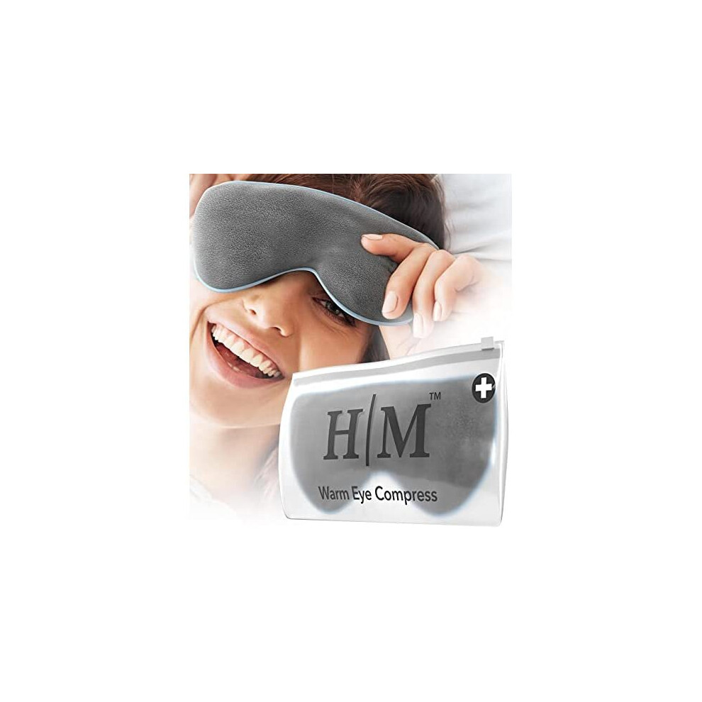 H M Hangover Mask Heated Eye Mask For Dry Eyes - Microwave Activated Warm Eye Compress Treats Blepharitis & Styes - Our Plush, Warm Compress For Eyes Includes A Ad